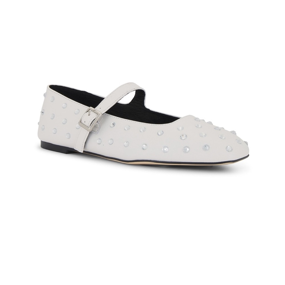 Tony Bianco White Studded Mary Jane Shoes